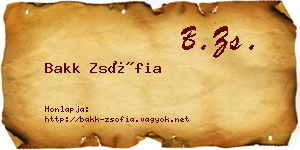 Bakk Zsófia névjegykártya