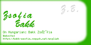 zsofia bakk business card